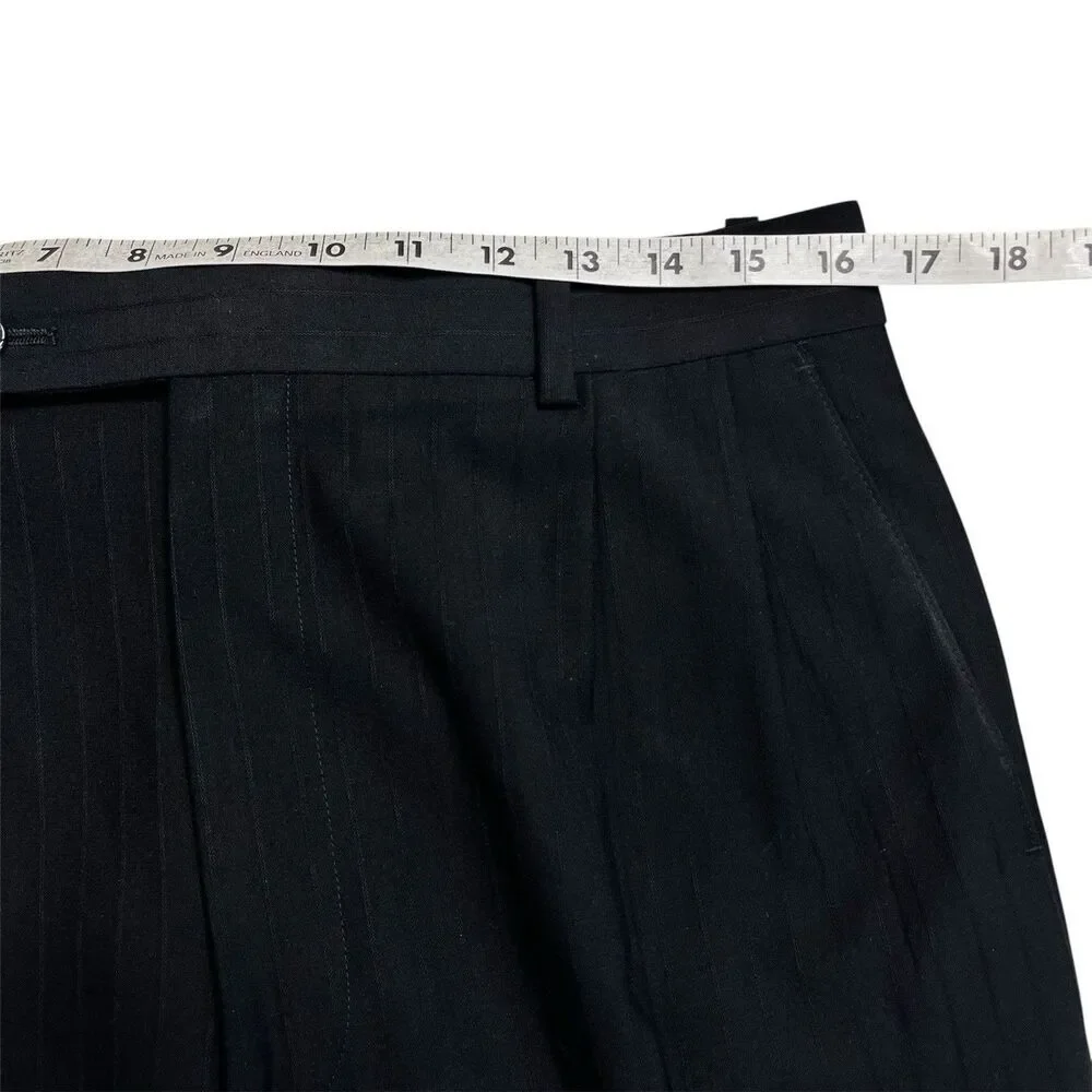 Martino Uomo Moda 2pc Suit Men’s Subtle Black Pinstripe 42R W32xL31